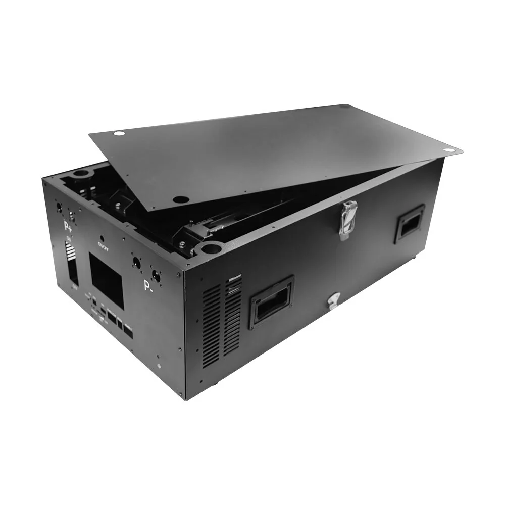 black empty diy battery box